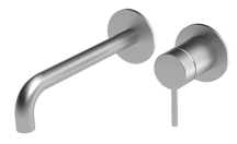 The Gosfield, wall mounted basin mixer tap, single lever, 190mm spout in satin chrome plated