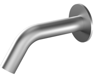 The Gosfield, wall mounted bent spout infrared soap dispenser, mains operated in satin stainless steel