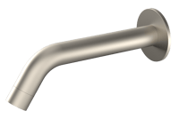 The Gosfield, wall mounted bent spout infrared mixer tap, mains operated in PVD Satin nickel