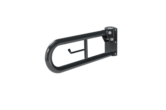 Trombone lift and lock hinged support rail, steel, toilet roll holder