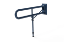 Friction hinged rail with leg, stainless steel, concealed fixing, 800mm, Dark blue (RAL 5011)