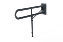 Friction hinged rail with leg, stainless steel, concealed fixing, 800mm, Dark grey (RAL 7016)