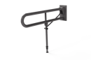 Friction hinged rail with leg, stainless steel, concealed fixing, 800mm, Grey (RAL 7005)
