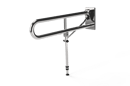Friction hinged rail with leg, stainless steel, concealed fixing, 800mm