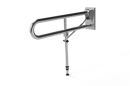 Friction hinged rail with leg, stainless steel, concealed fixing, 800mm, Satin