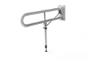 Friction hinged rail with leg, stainless steel, concealed fixing, 800mm, White (RAL 9016)