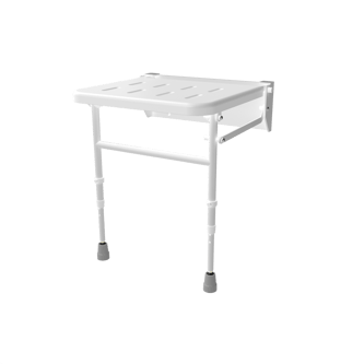 Wall mounted shower seat, legs, padded,