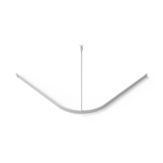 Shower curtain track, L-shaped