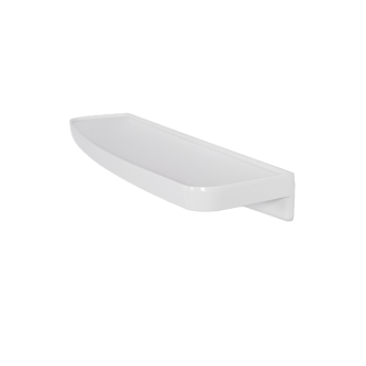 Anti-bacterial duroplast colostomy bag shelf, 595mm x 135mm, white (RAL 9016)