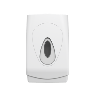 Toilet tissue dispenser, plastic, with clear level indicator, white