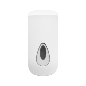 Bulk fill soap dispenser, plastic, with clear level indicator, white