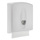 Paper towel dispenser, plastic, with clear level indicator, white