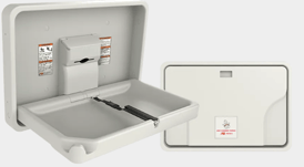 Premium baby changing unit, horizontal, light grey