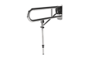 Hinged lift and lock support rail, stainless steel, leg