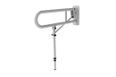 Hinged lift and lock support rail, stainless steel, leg, White (RAL 9016)