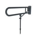 Hinged lift and lock support rail, stainless steel, leg, Dark grey (RAL 7016)