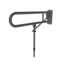 Hinged lift and lock support rail, stainless steel, leg, Grey (RAL 7005)