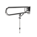 Hinged lift and lock support rail, stainless steel, leg, Polished stainless steel