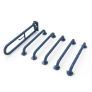 Rail only Doc M toilet pack, steel, concealed fixings, Dark blue (RAL 5011)