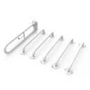 Rail only Doc M toilet pack, steel, concealed fixings, White (RAL 9016)