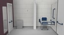 Rail only Doc M shower pack, stainless steel, concealed fixings, Dark blue (RAL 5011)