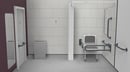 Rail only Doc M shower pack, stainless steel, concealed fixings, Dark grey (RAL 7016)
