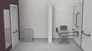 Rail only Doc M shower pack, stainless steel, concealed fixings, Grey (RAL 7005)