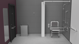 Rail only Doc M shower pack, stainless steel, concealed fixings