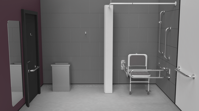 Rail only Doc M shower pack, stainless steel, concealed fixings