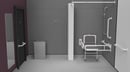 Rail only Doc M shower pack, stainless steel, concealed fixings, White (RAL 9016)