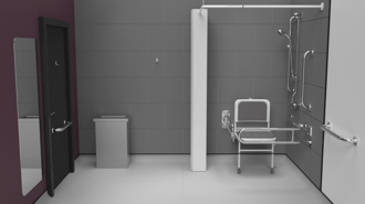 Exposed valve Doc M shower pack, stainless steel, concealed fixings