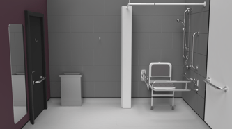 Exposed valve Doc M shower pack, stainless steel, concealed fixings