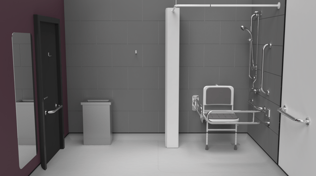 Exposed valve Doc M shower pack, stainless steel, concealed fixings