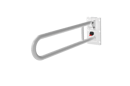 Removable hinged rail, stainless steel, 32mm diameter, 800mm, White (RAL 9016)