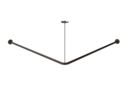 Shower curtain rail, stainless steel, L-shaped, 1200mm x 1200mm, Dark Bronze Deep Matt