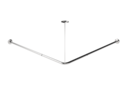 Shower curtain rail, stainless steel, L-shaped, 1200mm x 1200mm