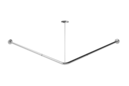 Shower curtain rail, stainless steel, L-shaped, 1200mm x 1200mm, Satin