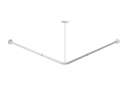 Shower curtain rail, stainless steel, L-shaped, 1200mm x 1200mm, White (RAL 9016)