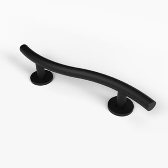 Luxury grab rail, curved, stainless steel, concealed fixings