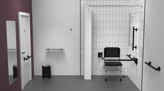 Rail only Doc M shower pack, stainless steel, luxury rails