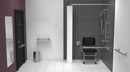 Exposed valve Doc M shower pack, stainless steel, luxury grab rails, Satin