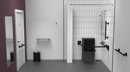 Exposed valve Doc M shower pack, stainless steel, luxury grab rails, slimline shower seat