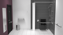 Exposed valve Doc M shower pack, stainless steel, luxury grab rails, slimline shower seat, Polished stainless steel