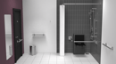 Exposed valve Doc M shower pack, stainless steel, luxury grab rails, slimline shower seat, Satin
