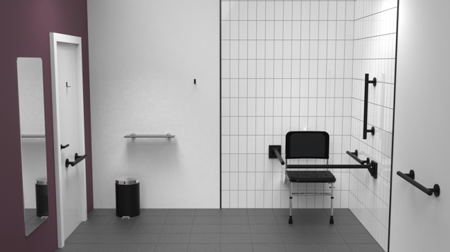 Doc M changing room pack, stainless steel, luxury rails