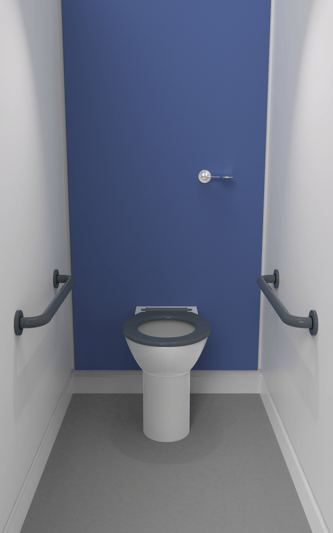 Back to wall ambulant Doc M toilet pack, steel, concealed fixings