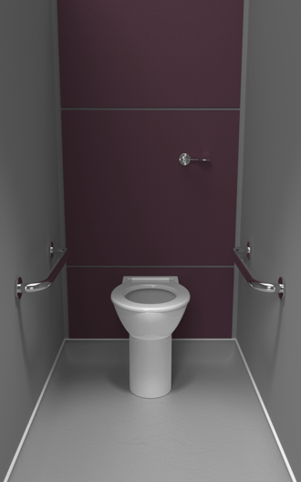 Back to wall ambulant Doc M toilet pack, stainless steel, concealed fixings