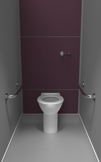 Back to wall ambulant Doc M toilet pack, stainless steel, concealed fixings