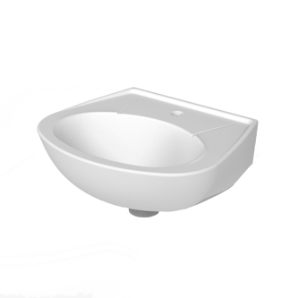 Standard Doc M basin, central tap hole, no overflow, fixings included, white