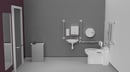 Back to wall Doc M toilet pack, stainless steel, concealed fixings